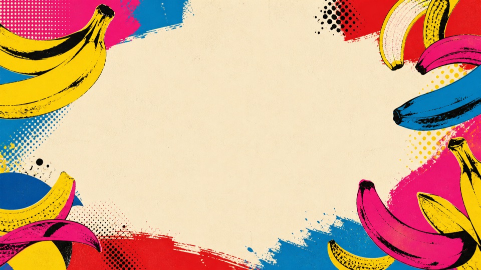 Pop Banana recording theme with vivid original silkscreen colors